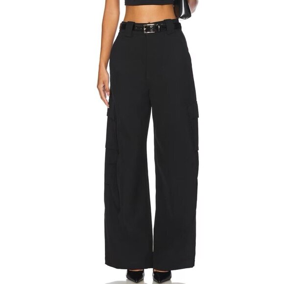 NWT ALC Black womens cargo pants size 4 A.L.C. Wide leg $495 - Picture 9 of 9